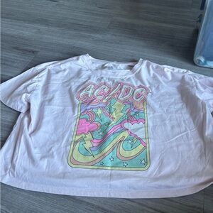AC/DC cropped Graphic T-Shirt - Pink. Xl